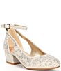 Color:Sand Gold - Image 1 - Girls' Lulaa 2 Cut Out Rhinestone Family Matching Dress Heels (Youth)