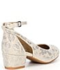 Color:Sand Gold - Image 2 - Girls' Lulaa 2 Cut Out Rhinestone Family Matching Dress Heels (Youth)