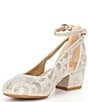 Color:Sand Gold - Image 4 - Girls' Lulaa 2-Girl Cut Out Rhinestone Family Matching Dress Heels (Toddler)