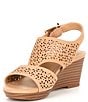 Color:Dark Sierra Tan - Image 4 - Girls' Mae Perferated Wedge Sandals (Youth)