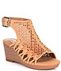 Color:Sand - Image 1 - Girls' Meggie-Girl Perforated Leather Wedges (Toddler)