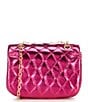 Color:Hot Pink - Image 2 - Girls Metallic Quilted Crossbody Handbag
