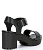 Color:Black - Image 2 - Girls' Neww Leather Lug Sole Platform Sandals (Youth)