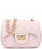 Color:Pink - Image 1 - Girls Quilted Chain Crossbody Handbag