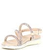 Color:Bisque - Image 4 - Girls' Remi Bling Band Suede Sandals (Youth)