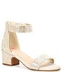 Color:Sand Gold - Image 1 - Girls' Roniiee Rhinestone Ankle Strap Dress Sandals (Toddler)