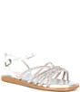 Color:Chalk/Silver - Image 1 - Girls' Rosie Bling Flat Sandals (Youth)