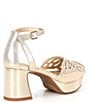 Color:Sand Gold - Image 2 - Girls' Shimmer Rhinestone Butterfly Platform Sandals (Youth)