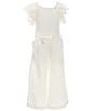 Color:Ivory - Image 1 - Little Girls 2-6x Ruffle Sleeve Jumpsuit