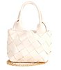 Color:Ivory - Image 1 - Girls Square Drawstring Cinch Closure Woven Double Handle Tote