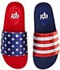 GB Girls' Starry American Flag Mismatch Stars and Stripe Slides (Youth) - Image 1