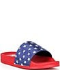 GB Girls' Starry American Flag Mismatch Stars and Stripe Slides (Youth) - Image 2