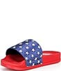 GB Girls' Starry American Flag Mismatch Stars and Stripe Slides (Youth) - Image 5