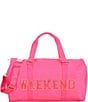 Color:Hot Pink - Image 1 - Girls Weekend Letters Weekender Bag
