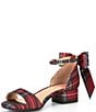 Color:Red Multi - Image 4 - Girls' Whimsy-Girl Plaid Rhinestone Bow Block Heels (Toddler)