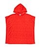Color:Red - Image 2 - Girls x DANNIJO Little Girls 2T-6X Short Sleeve Embossed Terry Poncho Dress