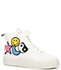 Color:White - Image 1 - Girls' Yinnie High Top Patch Sneakers (Toddler)