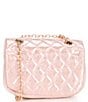 Color:Pink - Image 2 - Glitter Quilted Crossbody Handbag