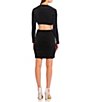 Color:Black - Image 2 - Glitzy Cut-Out Velvet Mini Dress