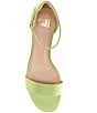 Color:Retro Green - Image 5 - Glow-Up Satin Ankle Strap Block Heel Sandals