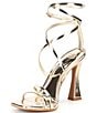 Color:Sand Gold - Image 4 - Golden-Hour Metallic Strappy Ankle Strap Dress Sandals