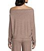 GB GB Hacci Off-The-Shoulder Coordinating Pullover Top, Color:Chocolate - Image 2