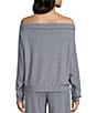 GB GB Hacci Off-The-Shoulder Coordinating Pullover Top, Color:Charcoal - Image 2