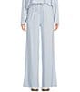 GB Hacci Wide Leg Coordinating Drawstring Pants, Color:Sky - Image 1