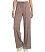 GB Hacci Wide Leg Coordinating Drawstring Pants, Color:Chocolate - Image 1