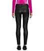 Color:Black - Image 2 - High Rise Coated Skinny Jeans