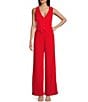 Color:Red - Image 4 - High Waisted Coordinated Linen Blend Pants