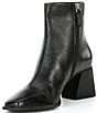 Color:Black - Image 4 - Holy-Grail Leather Block Heel Booties