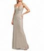 GB Horn Neck Strapless Beaded Mermaid Long Dress - Image 1