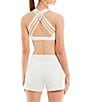 Color:White - Image 2 - Juniors Coordinating Strappy Cross Back Sports Bra