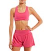 Color:Fuchsia Pink - Image 1 - Juniors Coordinating Strappy Cross Back Sports Bra