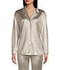Color:Silver - Image 1 - Coordinating Knit Foiled Jersey Button Down