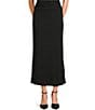 GB Knit Fold Over Coordinating Maxi Skirt, Color:Black - Image 1