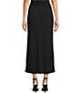 GB Knit Fold Over Coordinating Maxi Skirt, Color:Black - Image 2