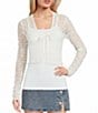GB Knit Lace Tie Front Cardigan - Image 1