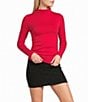 GB Knit Mock Neck Long Sleeve Ruched Top - Image 5