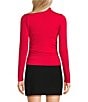 GB Knit Mock Neck Long Sleeve Ruched Top - Image 6