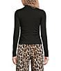 GB Knit Mock Neck Long Sleeve Ruched Top - Image 2