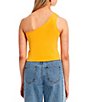Color:Apricot - Image 2 - Knit One Shoulder Cropped Tank Top