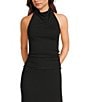GB GB Knit Ruched Coordinating Halter Top, Color:Black - Image 1