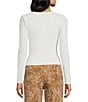 GB Knit Ruched Long Sleeve Square Neck Tee - Image 2