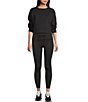 GB Coordinating Knit Side Slit Sweatshirt, Color:Black - Image 5