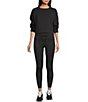 GB Coordinating Knit Side Slit Sweatshirt, Color:Black - Image 3