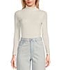 Color:Ivory - Image 1 - Knit Turtleneck Bodysuit