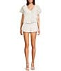 GB Lace Embroidered Mesh Coordinating Bloomers, Color:Ivory - Image 3