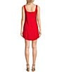 GB Linen Blend Curve Hem Mini Dress, Color:Red - Image 2